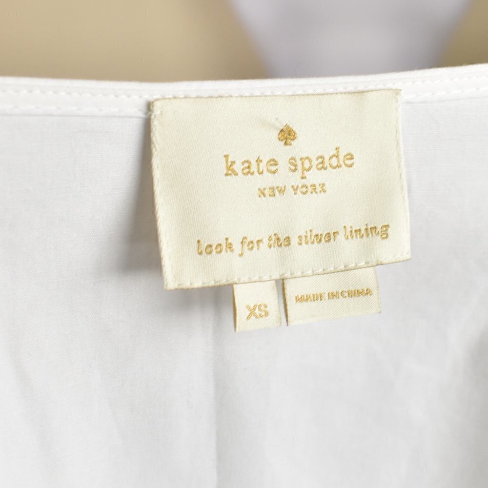 Kate Spade Fit Flare Smocked Poplin Dress XS - Picture 8 of 8